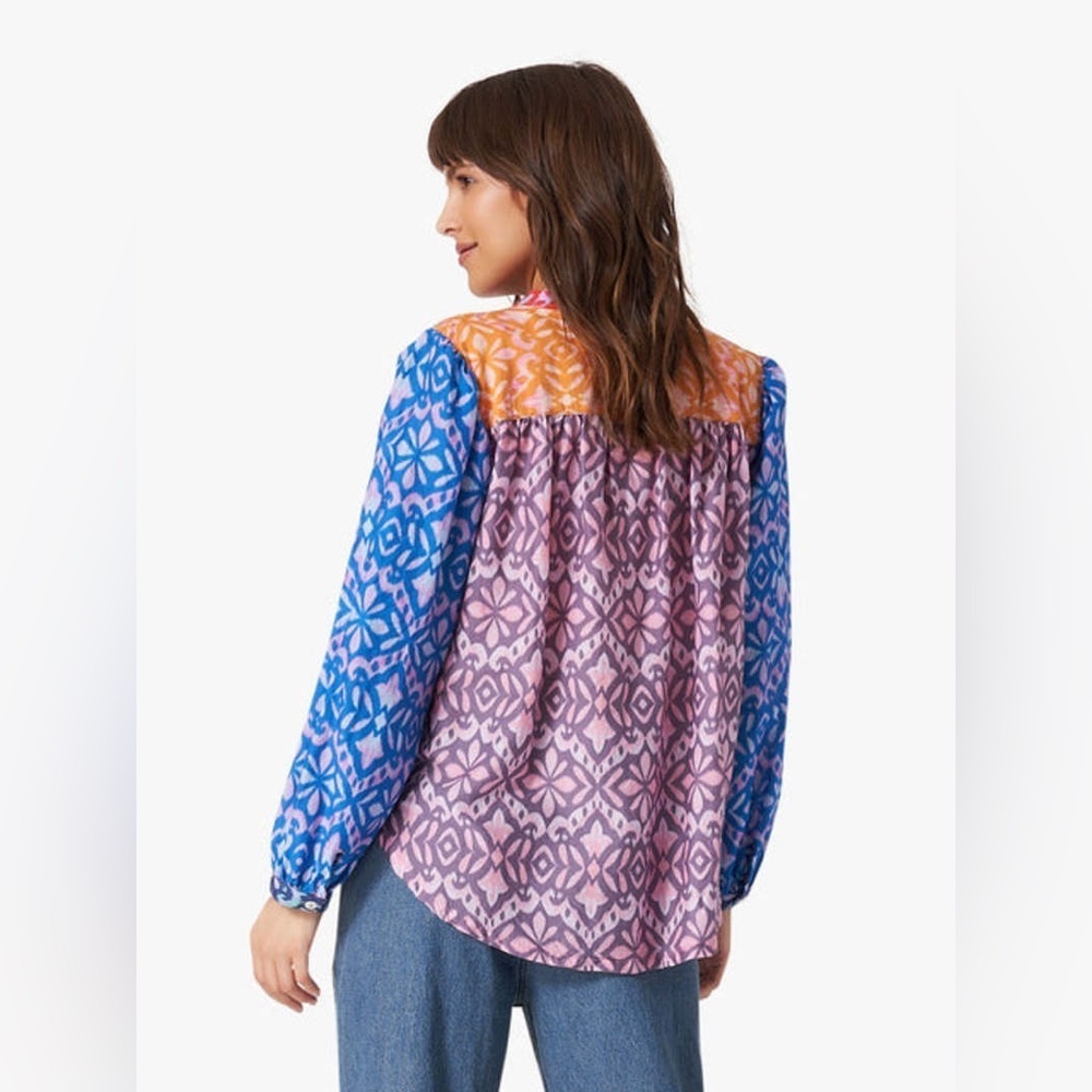XiRENA Huntley Cotton & Silk Top in Fiesta Size Small Colorful Vibrant - Picture 2 of 6